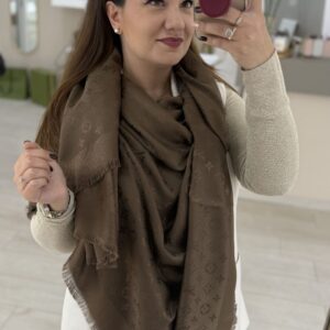 Scialle LV marrone cioccolato - immagine 4